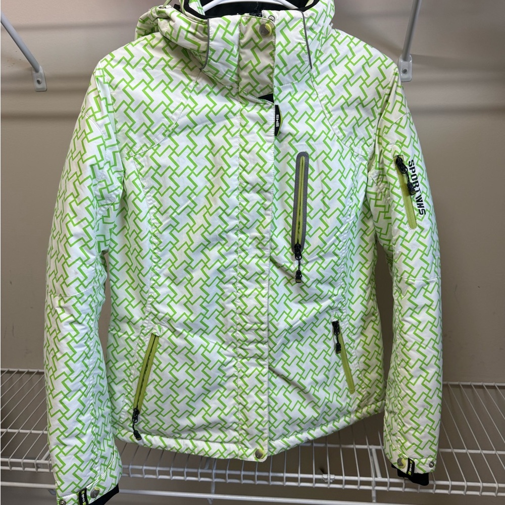 HSW Women's White and Green Ski Jacket
